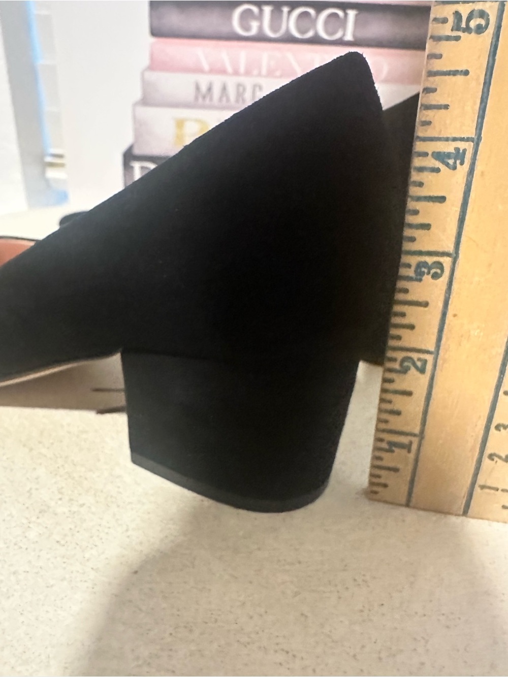 J. Crew Black Suede Pointed Block Heel Pumps - Picture 9 of 9